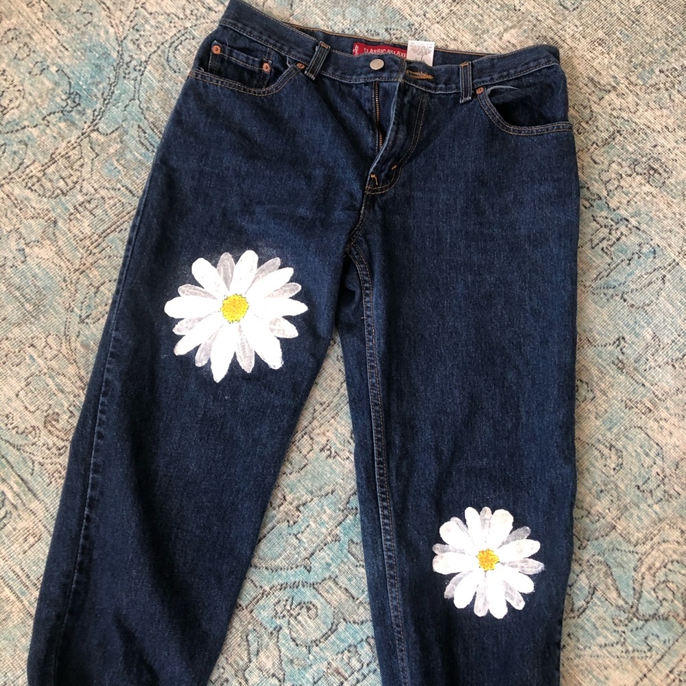 Hand painted vintage Levi jeans
